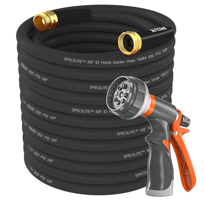 SPECILITE garden hose 200 ft coiled for easy outdoor watering