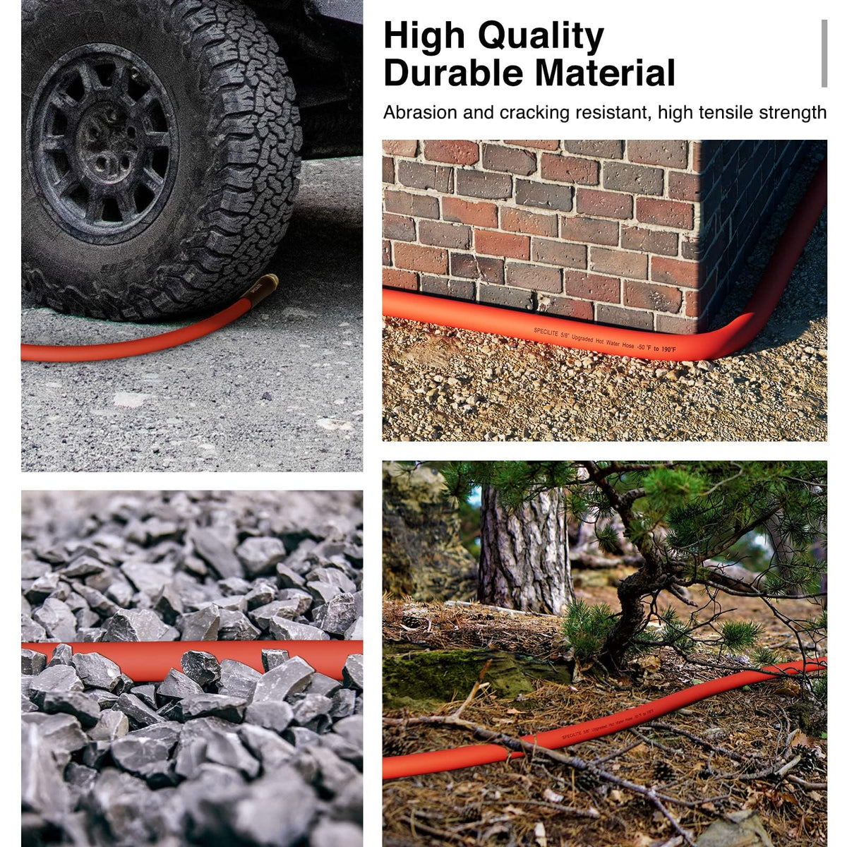 SPECILITE 5/8-inch hose delivers high flow for watering.