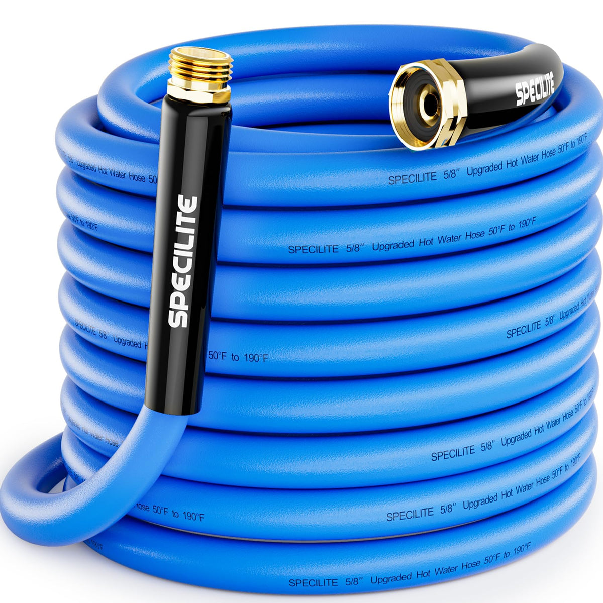 SPECILITE hot-cold garden hose 50ft for all-season watering and tasks.