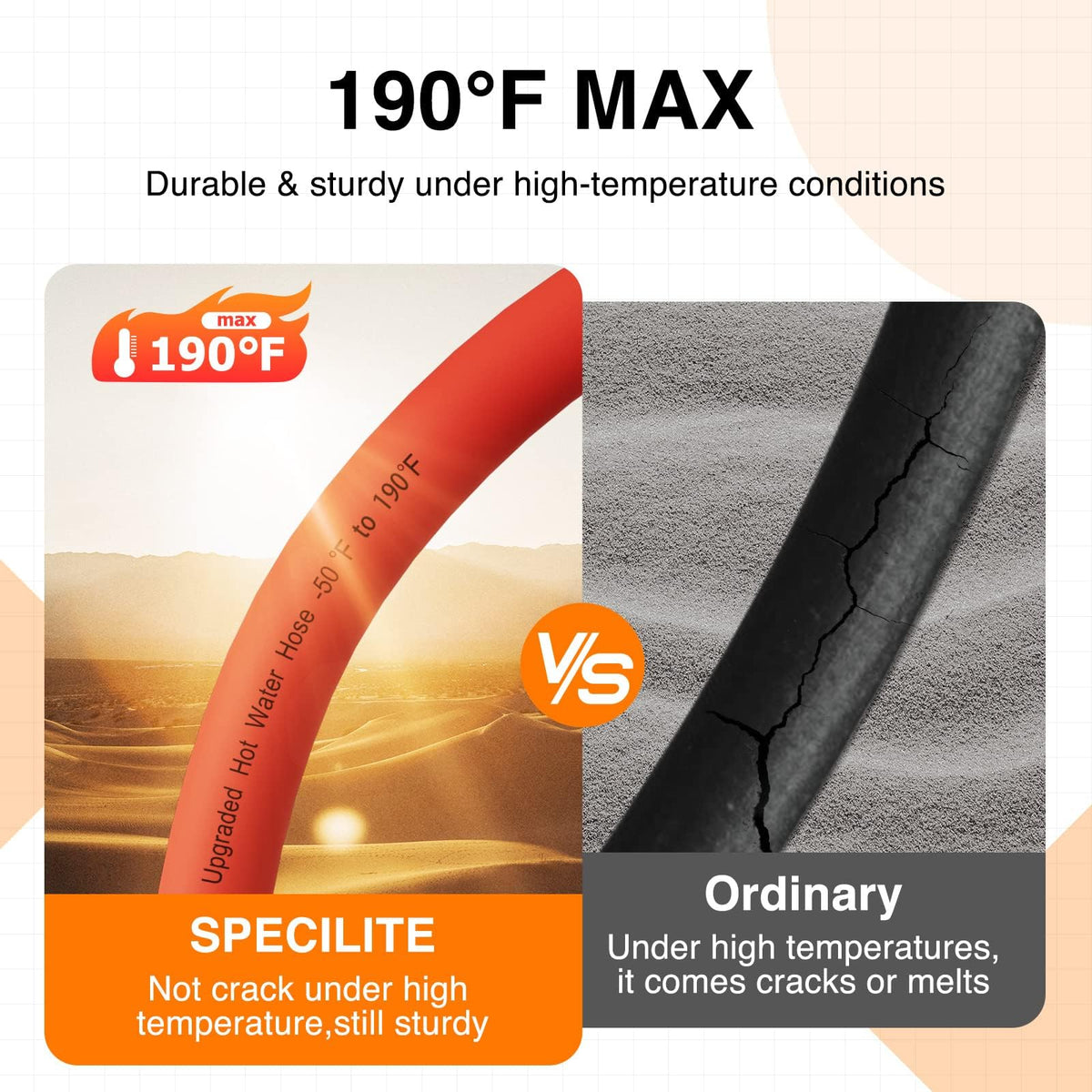 SPECILITE hose remains flexible at -50°F for winter use