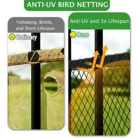 SPECILITE UV-coated HDPE netting resists sun damage for lasting coverage.