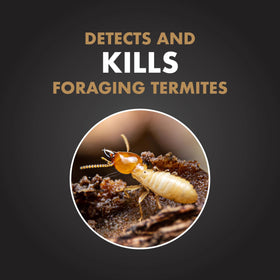 Spectracide Terminate stake in ground shows activity indicators for early termite alerts.