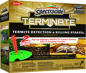 Spectracide Terminate stake with pop-up indicator shows termite activity clearly.