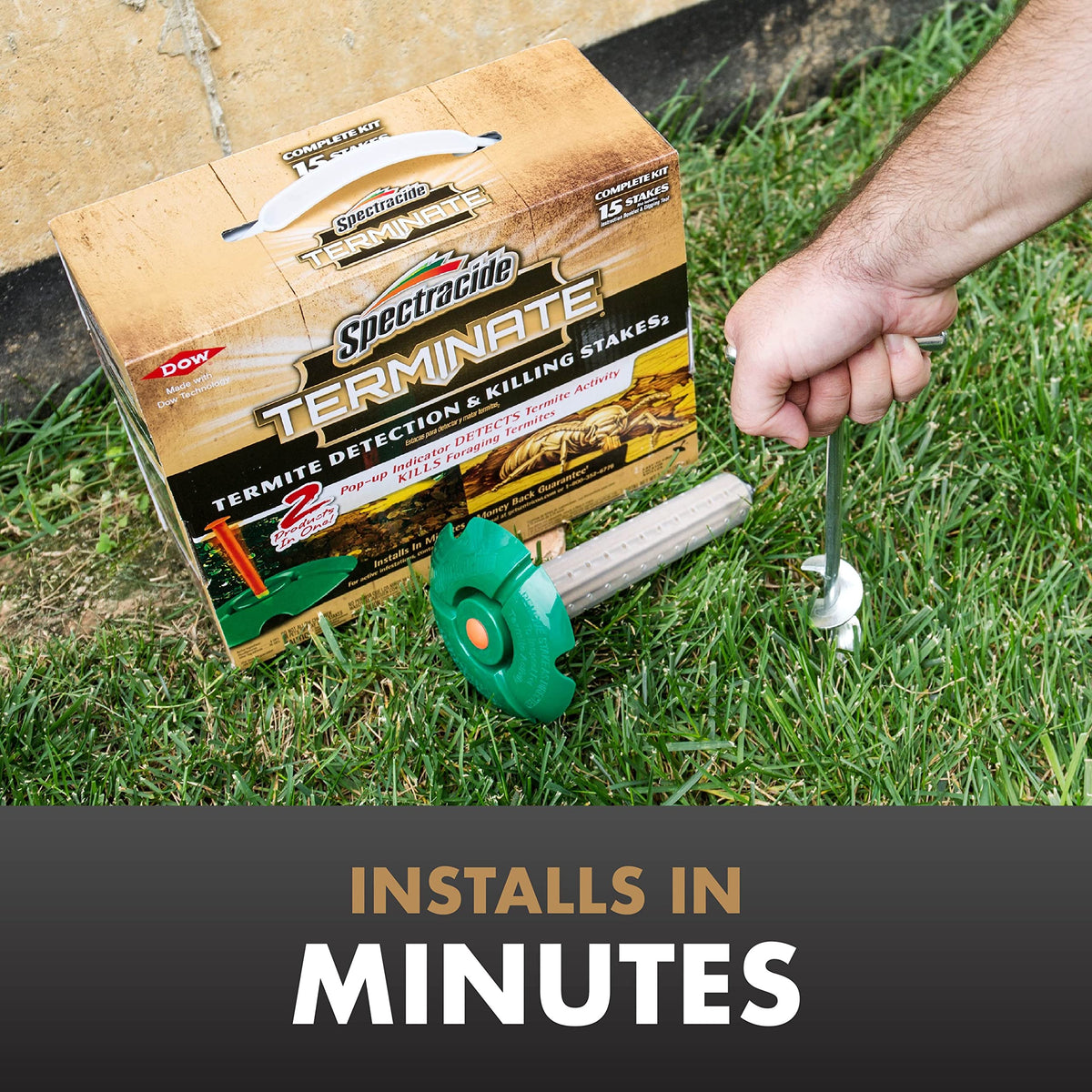 Spectracide Terminate kit supports ongoing termite monitoring around structures.