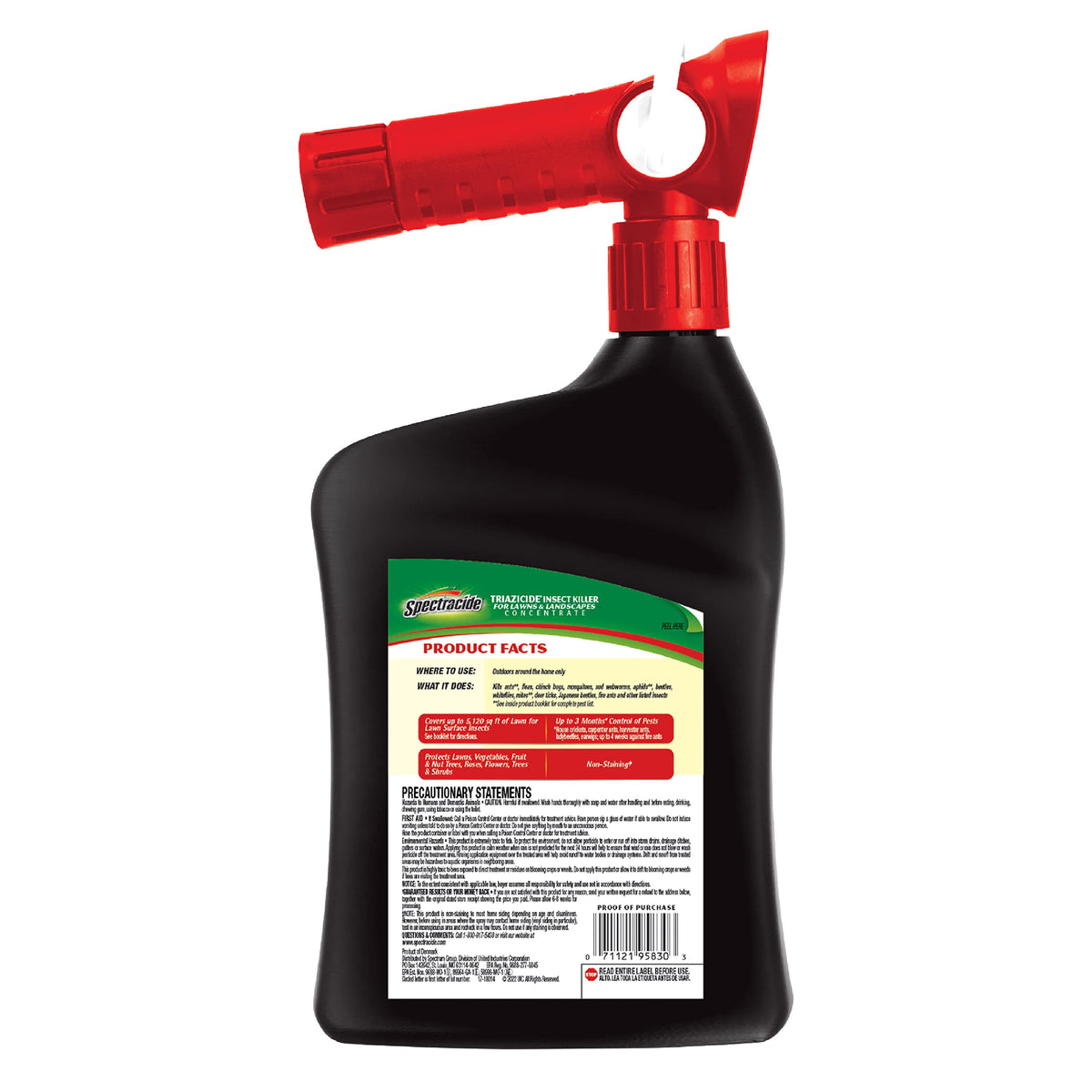 Spectracide Triazicide label and instructions emphasize safe, timed use with harvest intervals