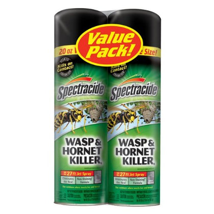 Spectracide Wasp and Hornet Kill 20oz 2-pack outdoor spray for yard pest control.