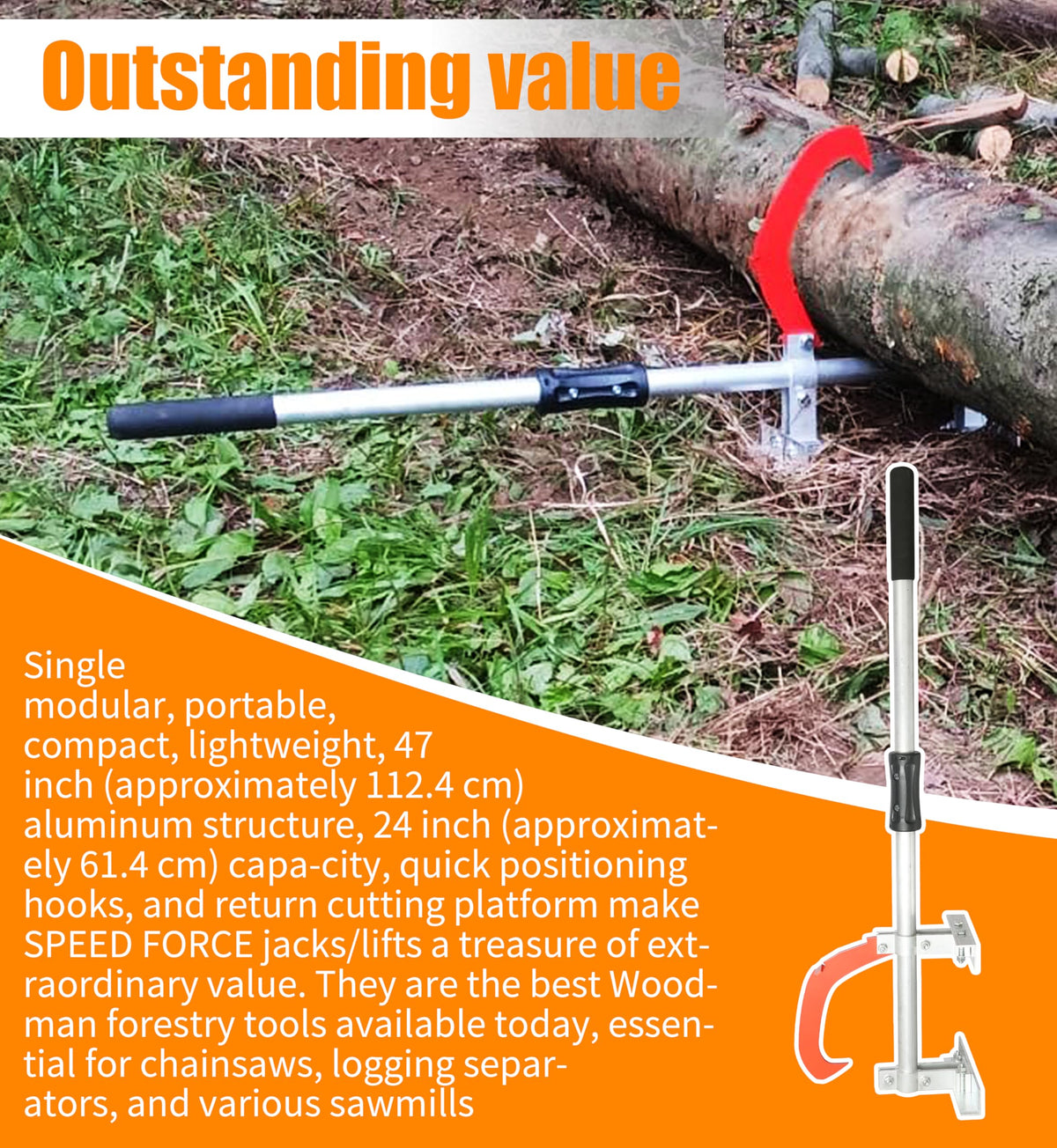 Speed Force TimberJack quick-hook-positioning enables fast re-positioning