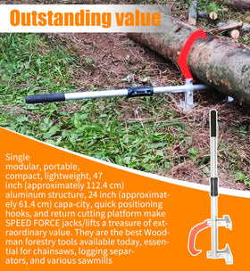 Speed Force TimberJack quick-hook-positioning enables fast re-positioning