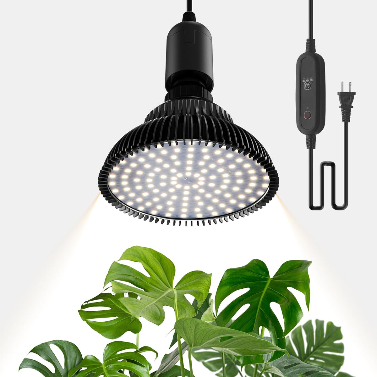 SpeePlant hanging grow light, 25W 5000K, powering compact seed starting