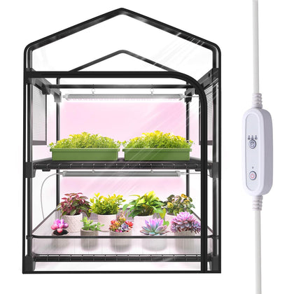 SpeePlant mini greenhouse with zippered door facilitates easy seedling access