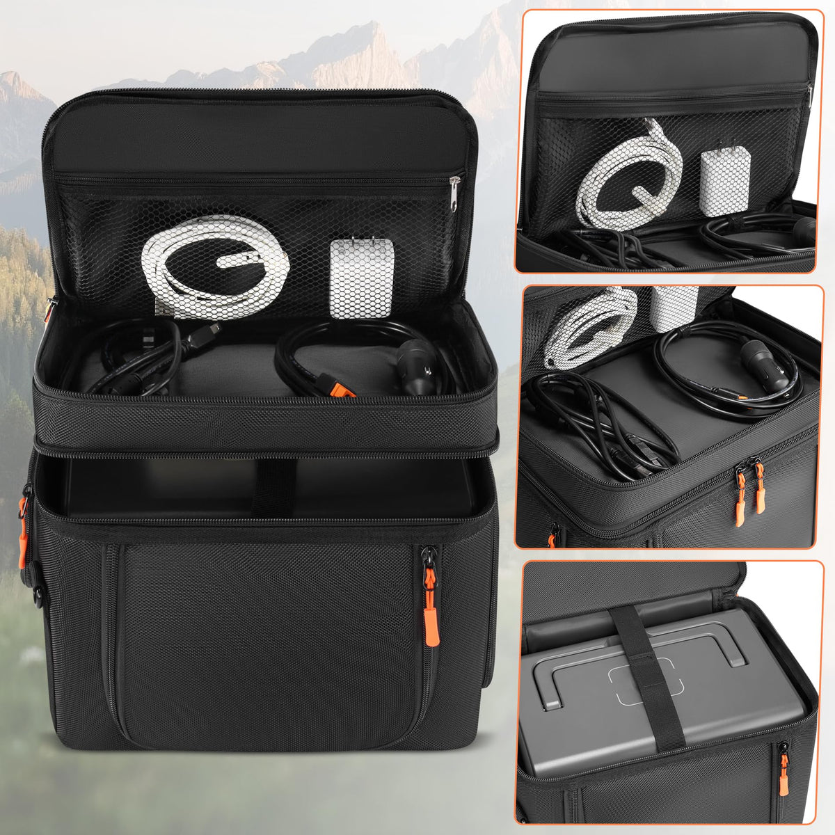 Speqerk Bluetti EB3A padded interior protects gear during transport and rough handling.