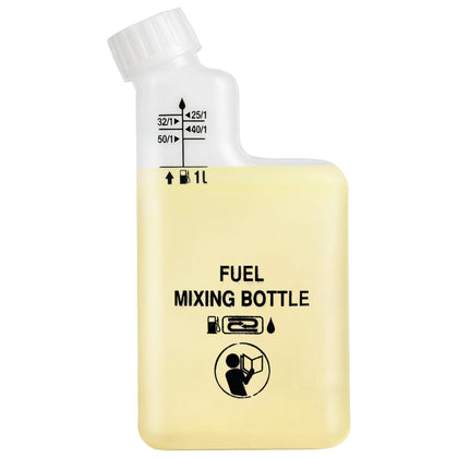 Spertek 1L fuel-oil mixing bottle with clear measurement marks for accuracy.