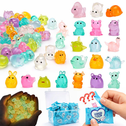 Sphakl 150-piece mystery bag glow animals for magical glow effects in fairy gardens.