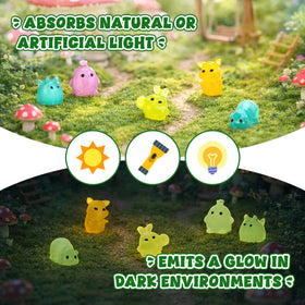 Sphakl glow-in-the-dark mini animals illuminate your tiny landscape at night.