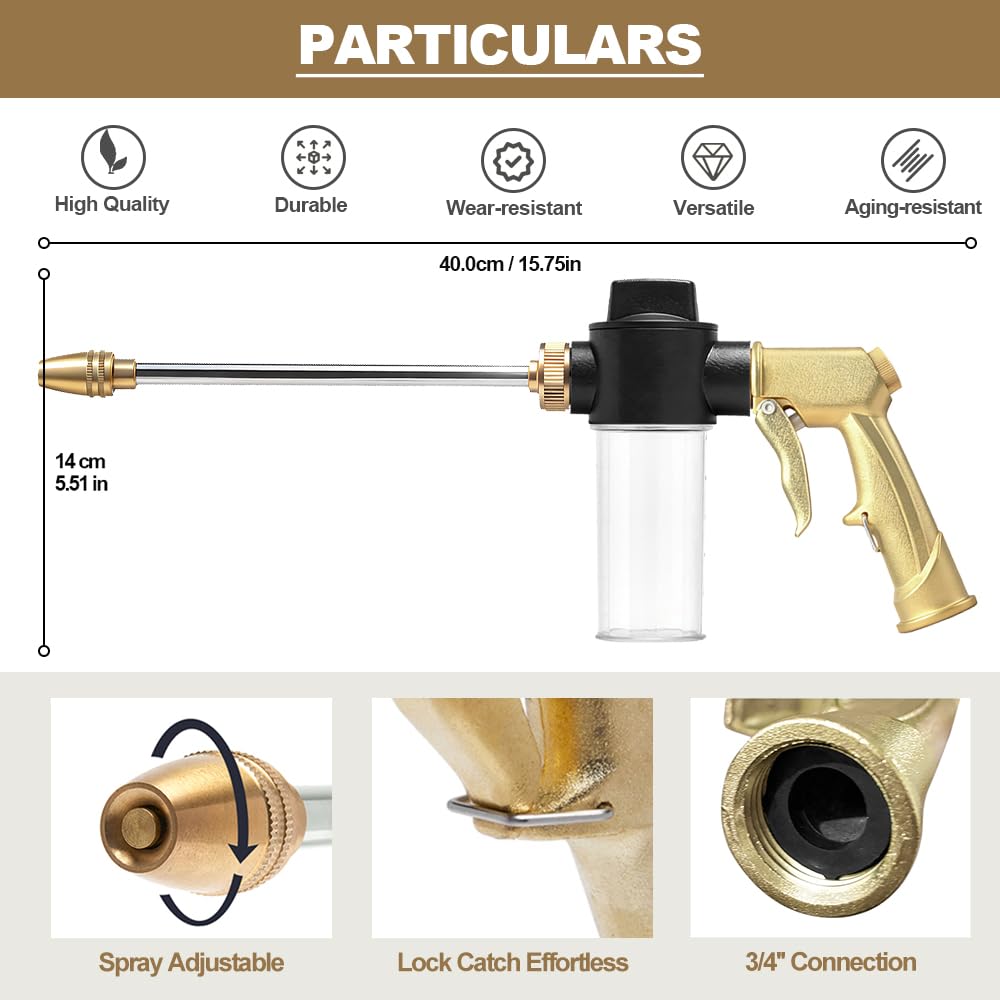 SPHAN brass adjustable nozzle close up showing durable metal construction