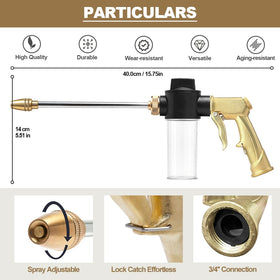 SPHAN brass adjustable nozzle close up showing durable metal construction