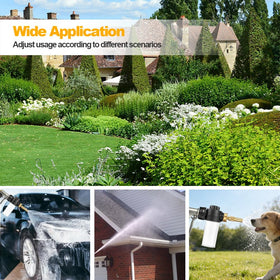 SPHAN foam and water adjustments give precise suds and spray balance