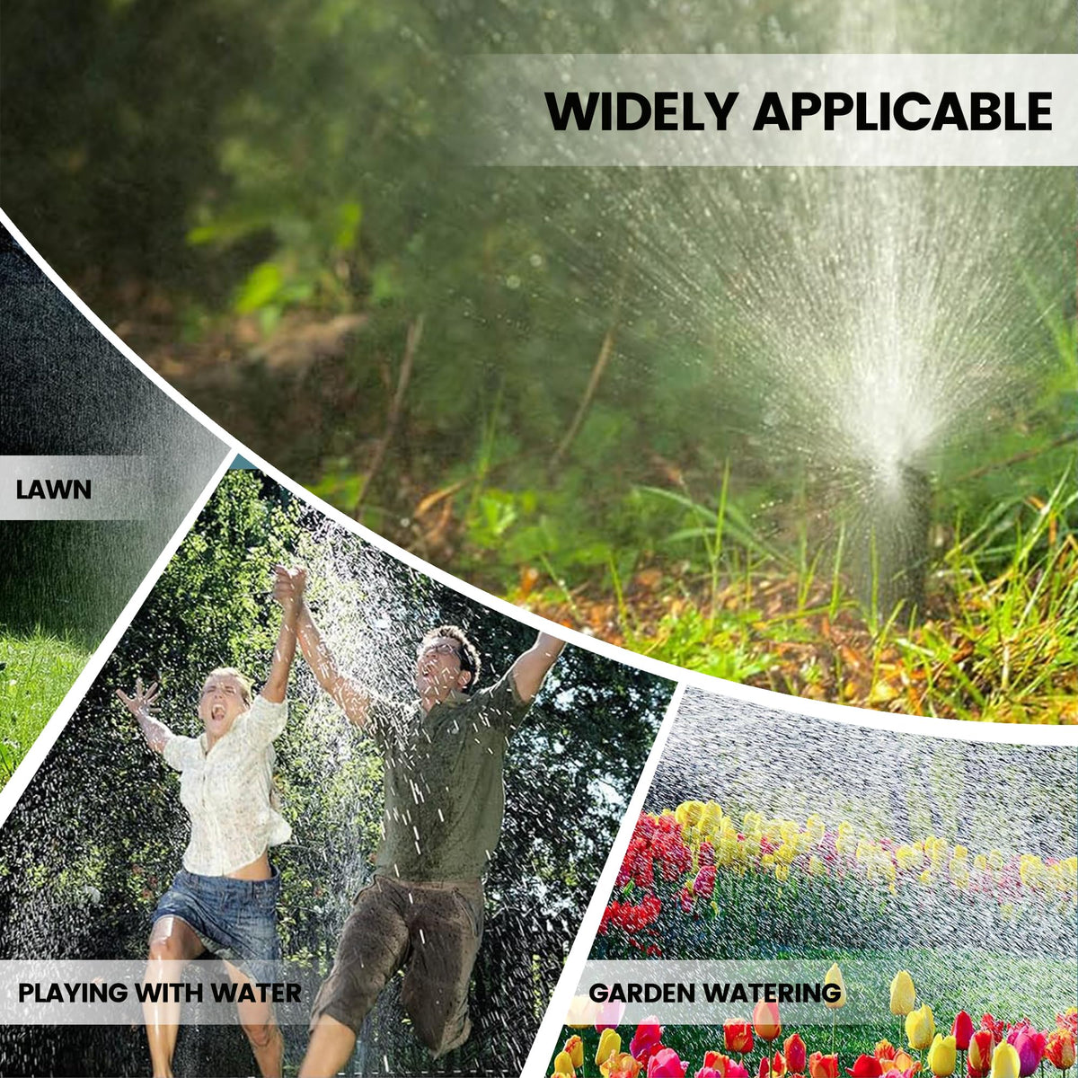 SPHAN Sprinkler rotates 360 degrees for thorough coverage.