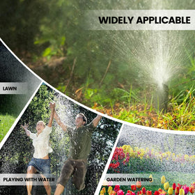 SPHAN Sprinkler rotates 360 degrees for thorough coverage.