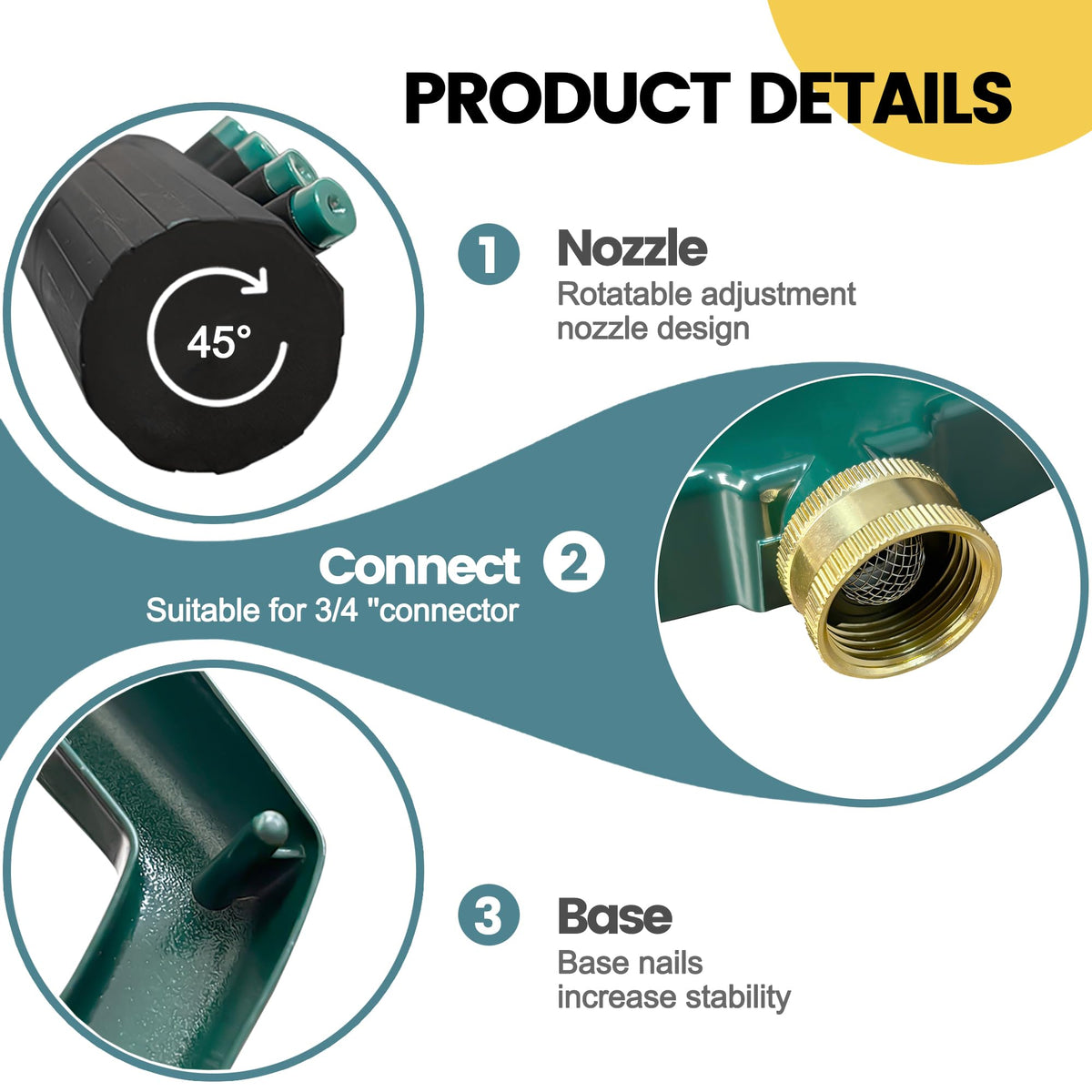 SPHAN Sprinkler is easy to set up with a simple hose connection.