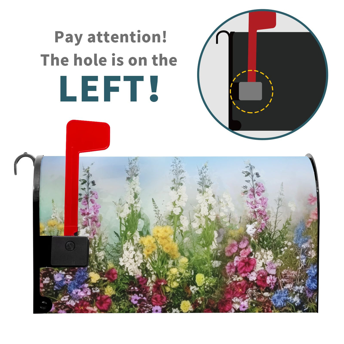 Sphragiyn oversized wildflowers wrap protects mailboxes from sun and weather.