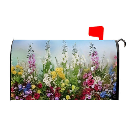 Sphragiyn floral mailbox cover with spring blooms enhances curb appeal.