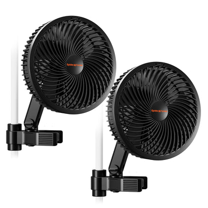 Spider Farmer 2-pack grow tent clip fan 6-inch boosts airflow for healthy hydroponics.