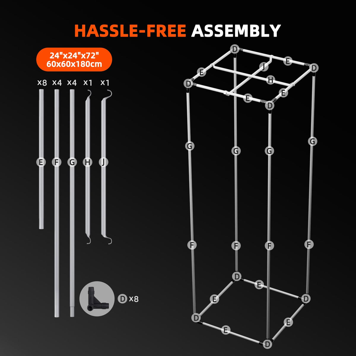 Spider Farmer 2x2x6 grow tent reinforced heavy frame for stability