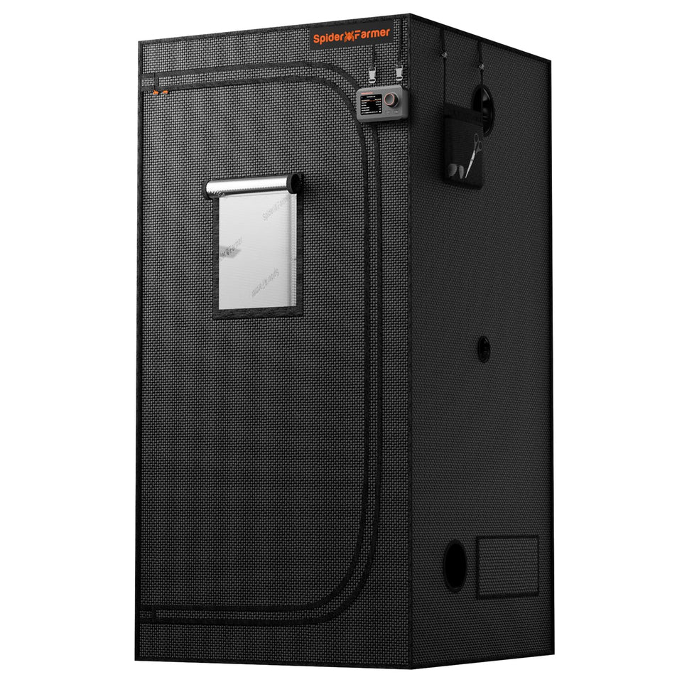 Spider Farmer 3x3 grow tent front view with sturdy frame for secure installation.