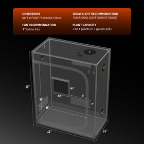 Spider Farmer 4x2 grow tent sturdy steel poles provide heavy-load support.