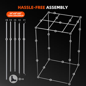 Spider Farmer 4x4 grow tent sturdy steel poles support heavy equipment.