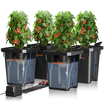 Spider Farmer DWC system triangular cover enables quick water checks and parameter readings.