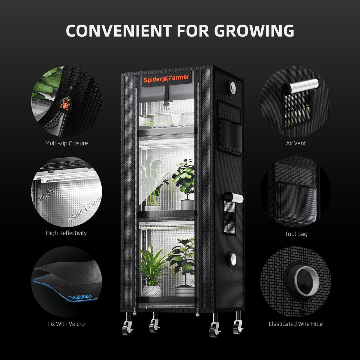 Lockable wheels enable easy, stable mobility within your space.