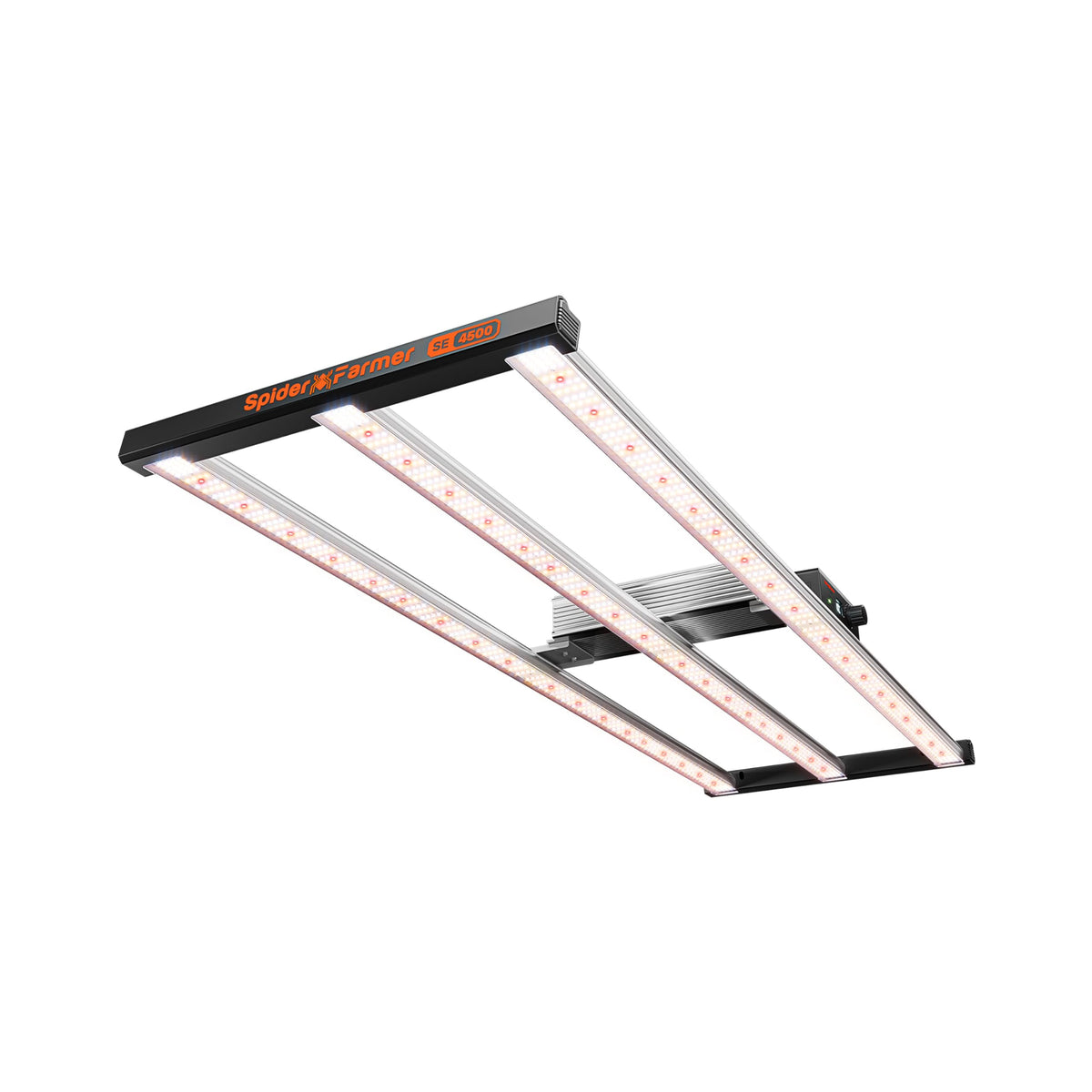 Spider Farmer SE4500 320W LED grow light powering indoor plants with efficiency