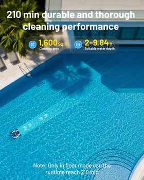 Spino E1 waterline cleaning action targets pool edges effectively