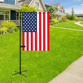 Spirepro flag holder with wind clip keeps flags secure in breezes.