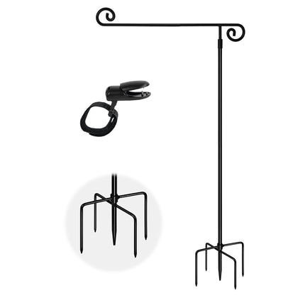Spirepro garden flag holder with 5-prong base for stable outdoor display.