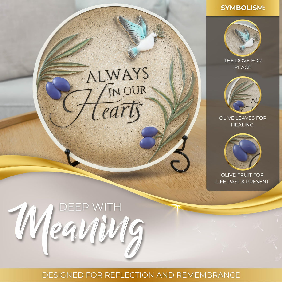 Spiritwind outdoor resin memorial stone designed to endure weather and preserve details.