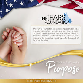 Spiritwind 1% donation to The Tears Foundation supports grieving families.