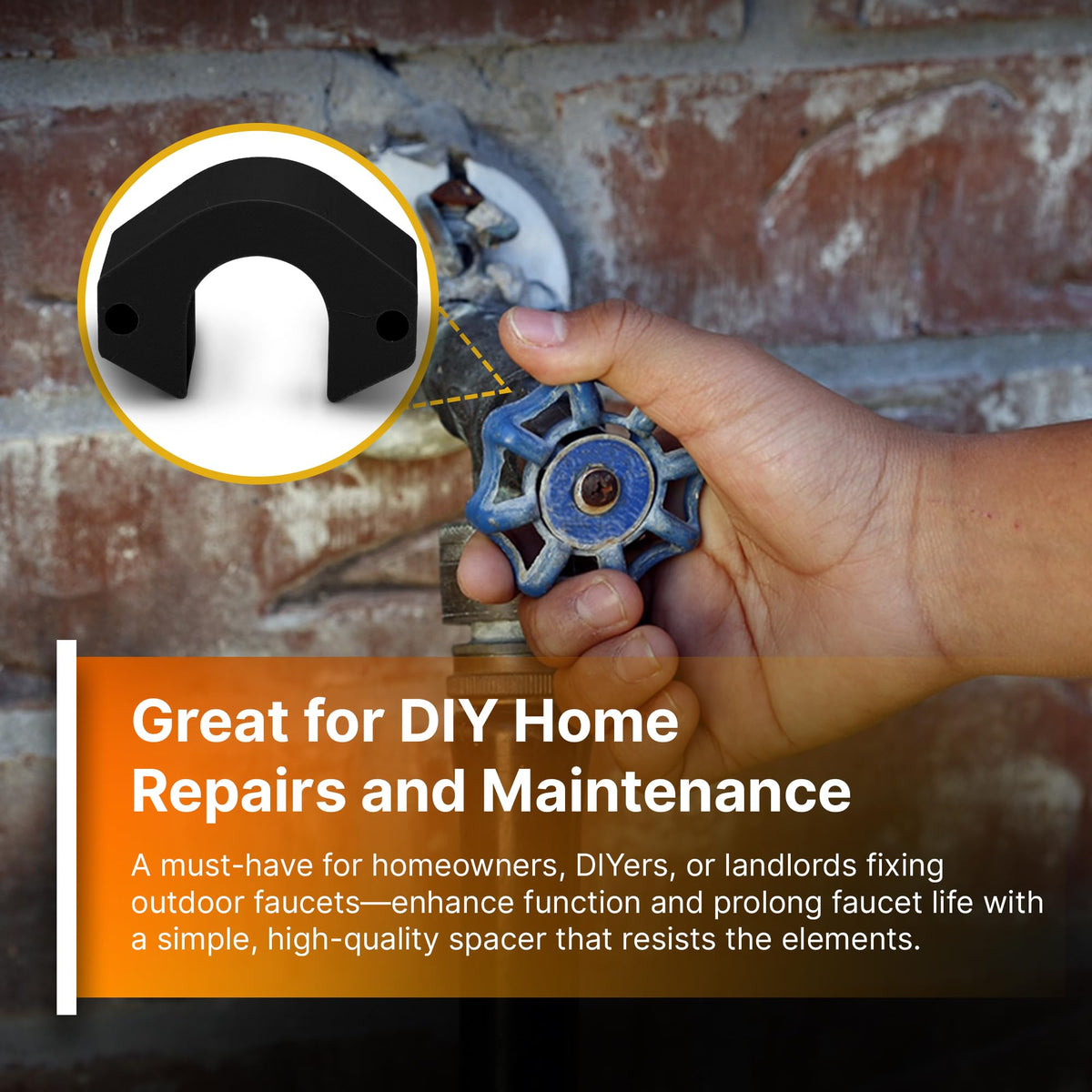Splash N Color spacer enables quick installation beside the spigot.