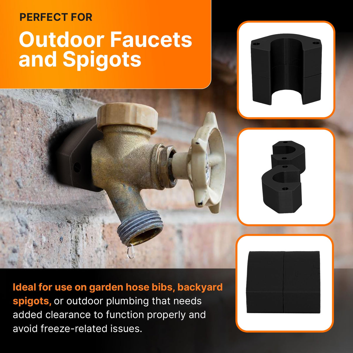 Splash N Color frost-free spacer serves as a versatile hose bib accessory.