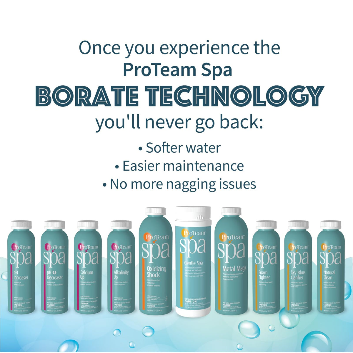 Made in USA label on SplashWiz ProTeam Spa Di-Chlor packaging.