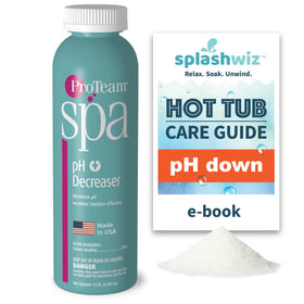 SplashWiz ProTeam Spa pH Decreaser bottle for accurate hot tub pH adjustment