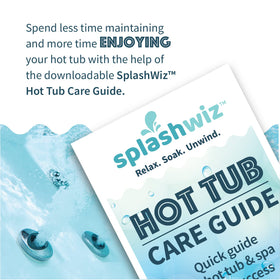 Soothing spa water scene featuring SplashWiz product for comfortable soak.