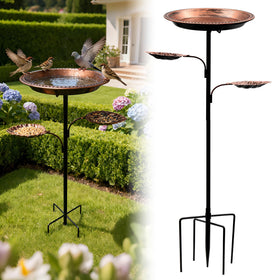 SPOKKI metal bird bath outdoors 12-inch bowl for drinking and bathing birds.
