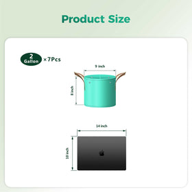 SPONDWILD 2-gallon grow bag side view, highlighting portable and lightweight design