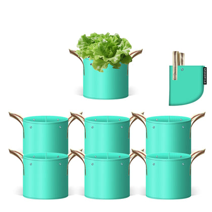 SPONDWILD 7-pcs grow bag set in top view, showcasing durable fabric for long-term use