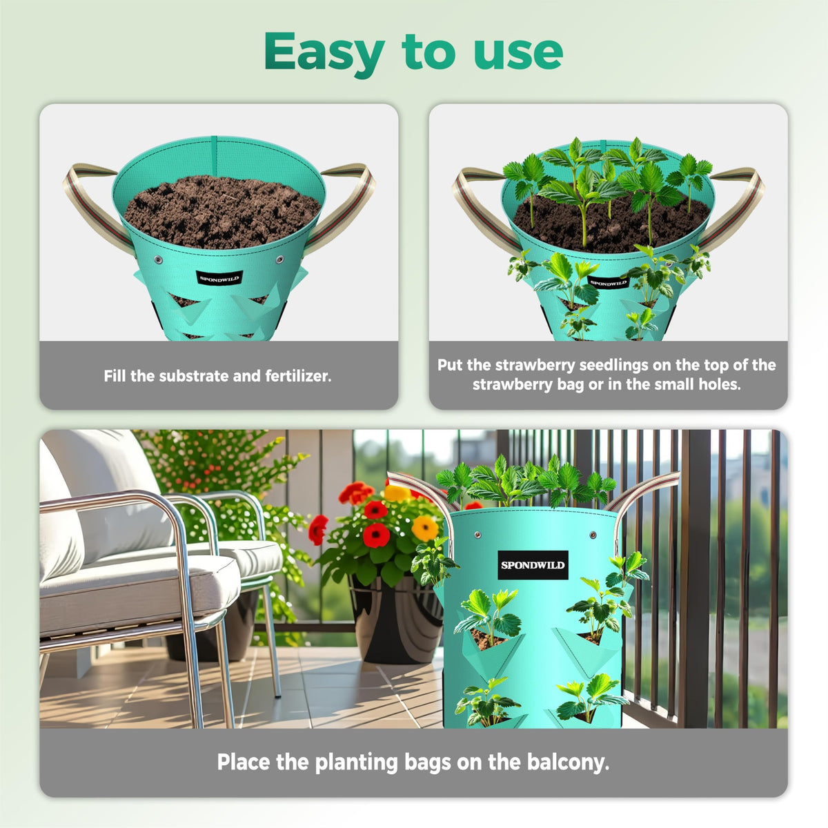 SPONDWILD balcony gardening setup ideal for small spaces.