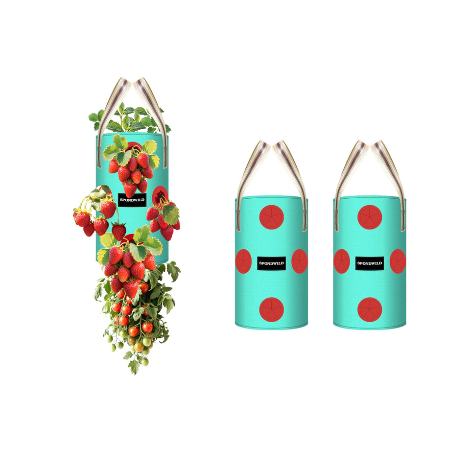 SPONDWILD hanging strawberry planter bag with 13 holes promotes even seedling spacing