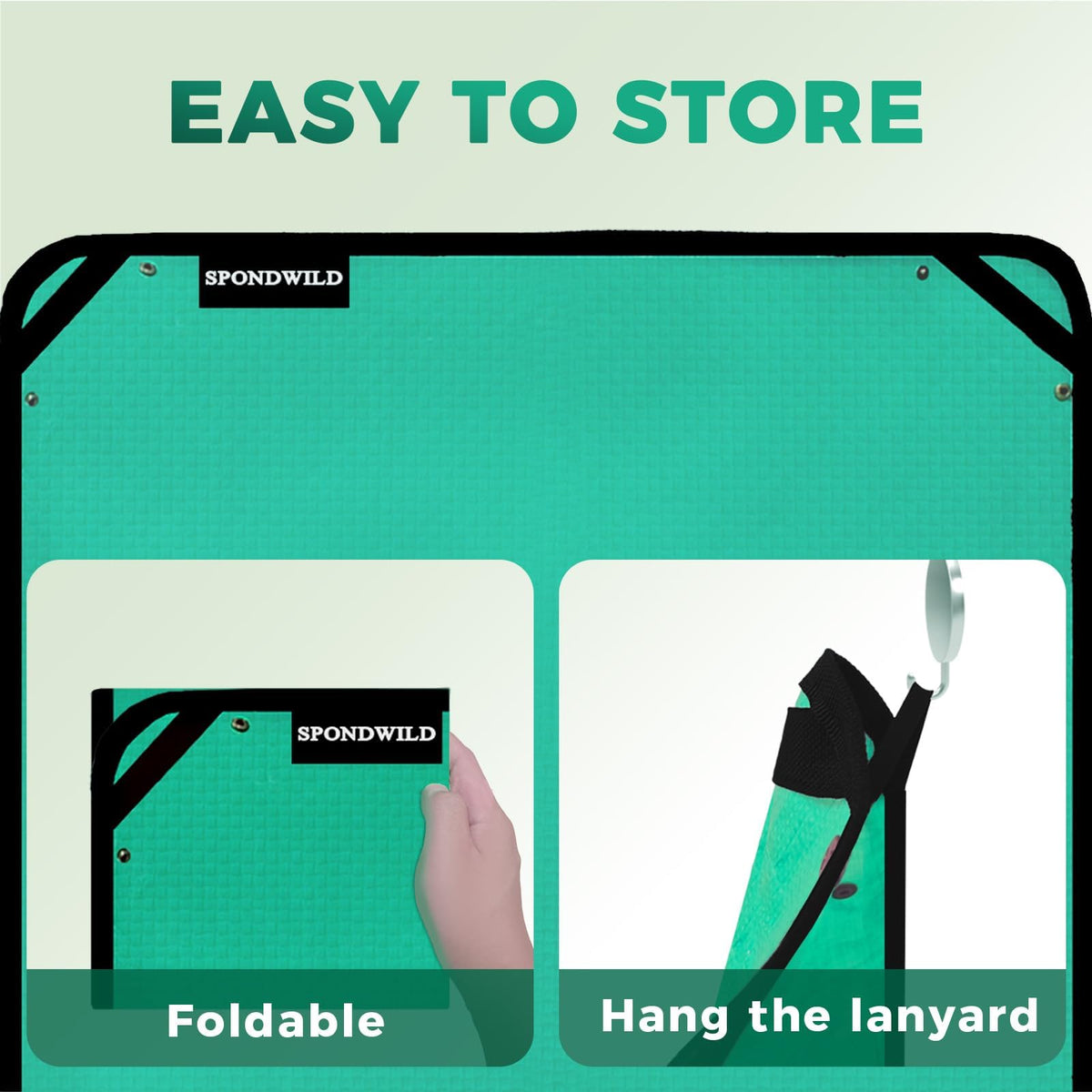 SPONDWILD mat showing dirt trapped for easy cleanup.